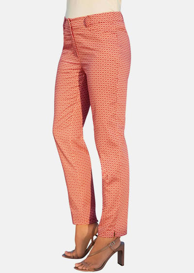 Gedessineerde broek - perzik / gedess. - Gr. 42 van Goldner Fashion