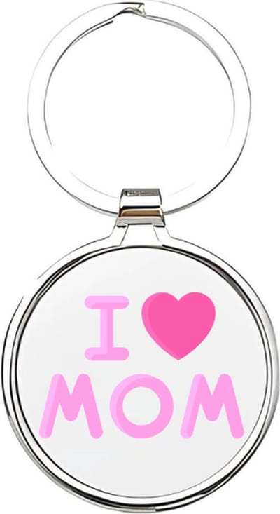Akyol - I love my mom Sleutelhanger - mama - Moeders - Moeder sleutelhanger - mama sleutelhanger - Sleutelhanger mam - Familie sleutelhanger - moederdag cadeautje - Mama cadeau - mom - stiefmoeder - schoonmoeder - mothersday - 4 x 7,5 CM