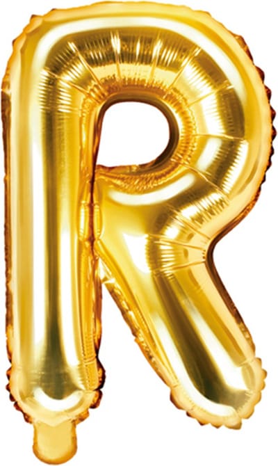 Partydeco - Folieballon Goud Letter R (35 cm)