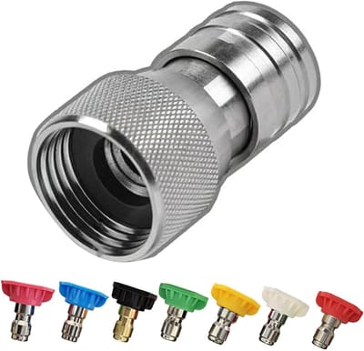 Hogedruk Slangmondstuk - Sproeikop Reiniger - Buiten Reinigen - 7-in-1 Instelbaar - 92 x 63 x 33 cm - Zilver