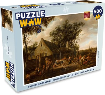 Puzzel Dansende boeren bij een herberg - Jan Steen - Legpuzzel - Puzzel 500 stukjes