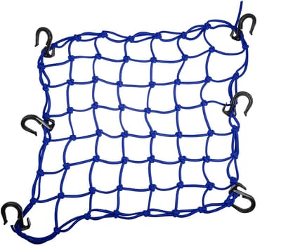 Dailygoods- Bagage Net 40x40cm - Motorfiets - Veilig opbergen - 49 Gaten - Latex/Plastic - Inclusief 6 Haakjes - Motorfietsnet