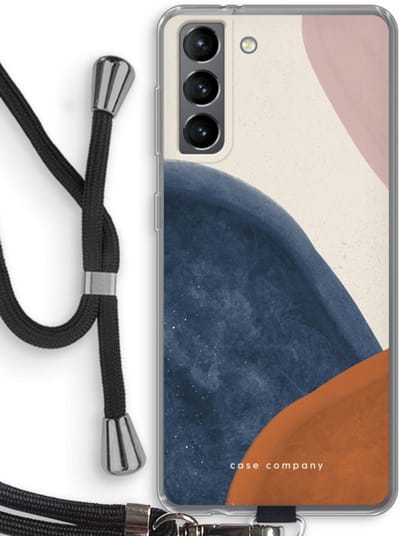 Case Company® - Hoesje met koord geschikt voor Samsung Galaxy S21 hoesje met Koord - Geo #1 - Telefoonhoesje met Zwart Koord - Bescherming aan alle Kanten en Over de Schermrand