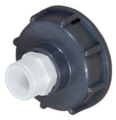 Dailygoody - Adapter - Tuin water containers - Duurzaam kunststof - 1 inch mannelijke connector - Geschikt voor tank - Grijs