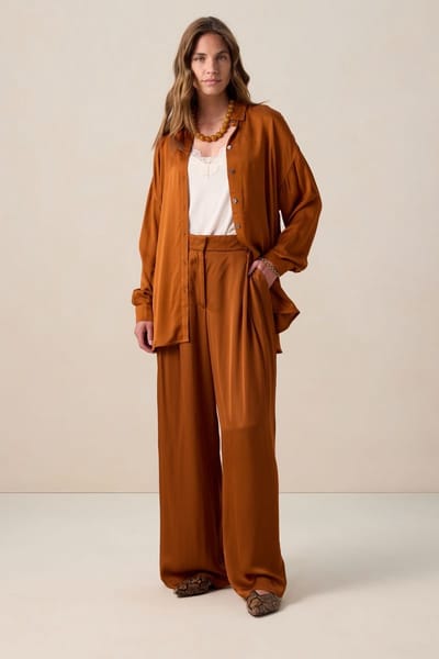 Sissy-Boy - Bruine high waist wide leg broek