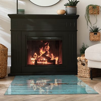 Coloray Vloerplaat Houtkachel - Vloerplaat Openhaard - 100 cm x 70 cm - Houtkachel Accessoires - Turkoois Vloerplaat Kachel - Vloerplaat Voor Kachel - Plaat voor Onder Houtkachel - Open Haard Accessoires - Plaat Kachel