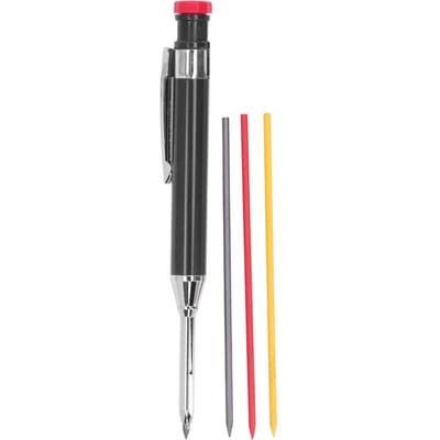 Mechanische Timmermanspotloodset 12 Vullingen Heavy Duty Lange Neus Diepgat Timmermanspotloodkit voor black