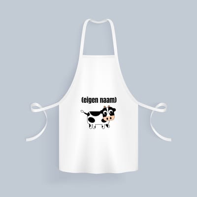 Akyol - kleine koe met eigen naam Keukenschort - Koe - boeren/koeien liefhebbers - iemand die houdt van koeien - verjaardag - cadeau - kado - geschenk - 82 bij 71 cm