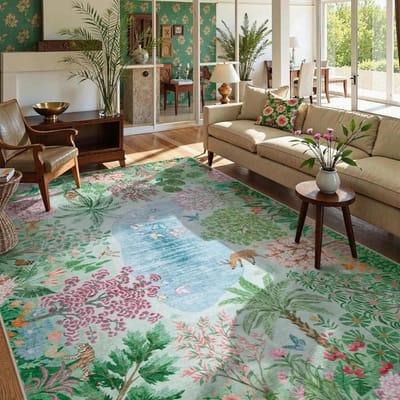 Middernacht Jungle Groen Tapijt voor Woonkamer Decor Tropische Palmboom Slaapkamer Lounge Balkon Sofa Mat Salontafel Eetkamer 120*160cm