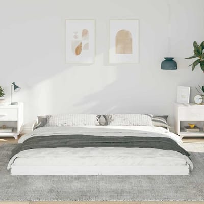 vidaXL - Bedframe - Wit - 200 - x - 210 - cm - Massief - grenenhout