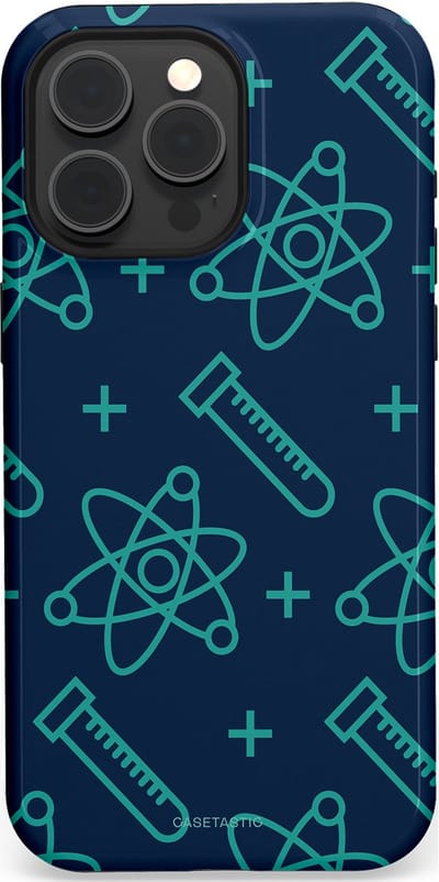 Casetastic hoesje geschikt voor Apple iPhone 15 Pro Max - MagSafe - Dubbellaagse bescherming - Atomen Creaties - Fashion Case - Donkerblauw Turquoise