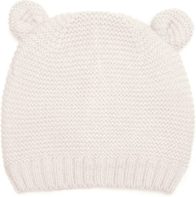 Sarlini - Baby Muts Off White met Oortjes - 6 tot 12 maanden - Binnenkant Muts Fleece