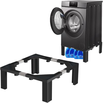 Zware Wasmachine Verhoger | Alle Stalen Universele Onderstel voor Wasmachine en Droger | Hoogte 30 cm | Verstelbaar