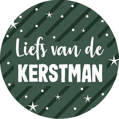 Kerst sticker Liefs van de Kerstman - cadeausticker kerst - sluitsticker kerstcadeau - sticker inpakken kerst - 20 stuks