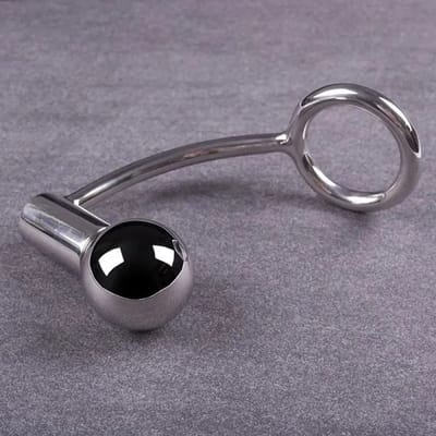 Zware cockring met anaalplug-40mm - Asslock - RVS