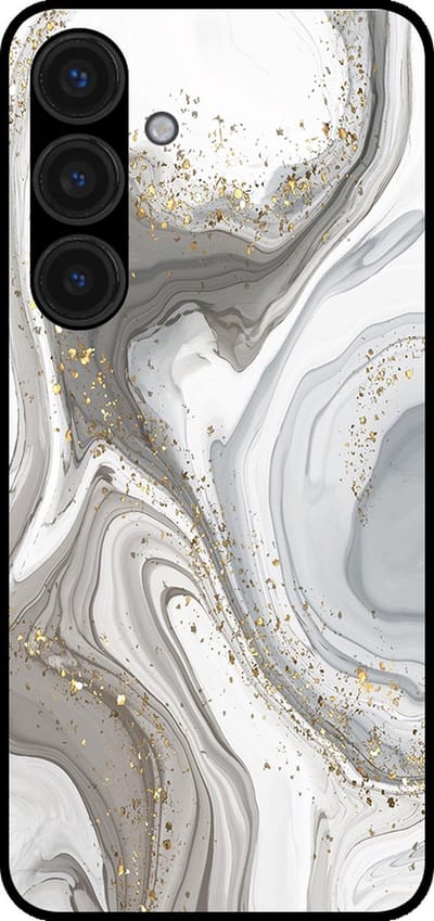 Smartphonica Telefoonhoesje geschikt voor Samsung Galaxy S24 Plus met marmer opdruk - TPU backcover case marble design - Zilver geschikt voor Samsung Galaxy S24 Plus