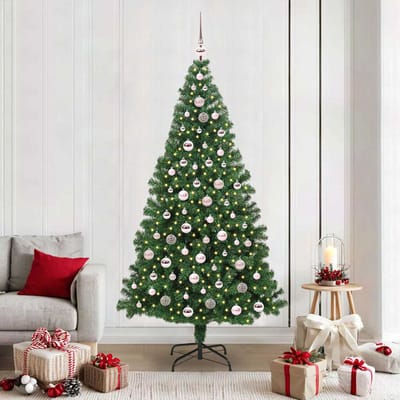 vidaXL - Kunstkerstboom - Groen - 210 - cm - PVC - en - Staal - en - Kunststof