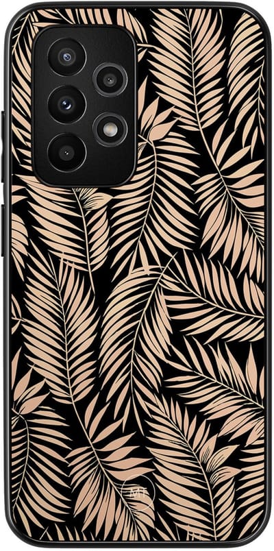 Hoesje geschikt voor Samsung Galaxy A53 - Palm silhouette - TPU Hard Case Backcover - Zwart, Bruin - Mooie Telefoonhoesjes