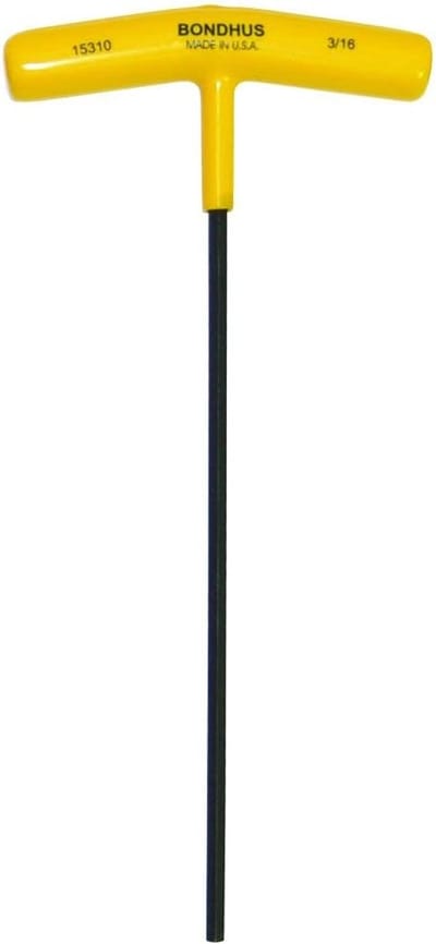 Inbussleutel T-greep 3/16 inch - 23 cm Lange As - Met Ergonomisch Handvat