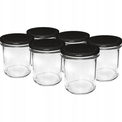 6x Glazen Potten 346ml met Twist-Off Deksel (Ø82mm) voor Jam & Conserves