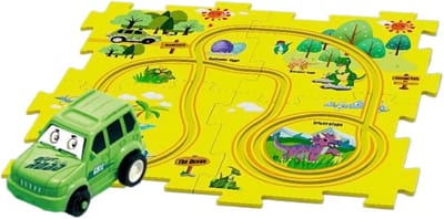 Puzzel racebaan - Speelgoed voertuig - Kinderen spel - Interactief bord - 24 x 16 x 5 cm - Enkele Attribuut