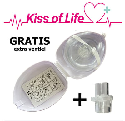 Beademingsmasker | Kiss of Life | EHBO- BHV Reanimatiemasker | CPR masker | Hardcase | Wit