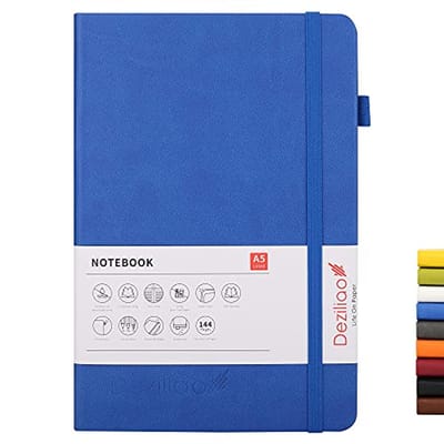 Gelinieerd Dagboek Notitieboek met Penlus - Harde Kaft, 100g/m² Papier, 14,5cm x 21,3cm (Blauw)