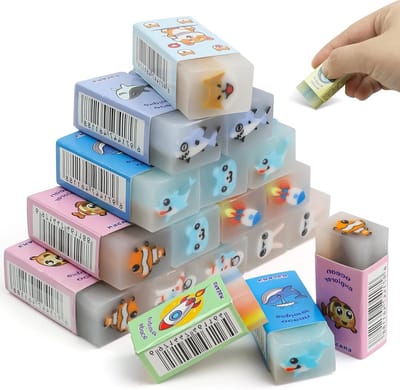 Set van 18 kleurrijke dieren gummetjes, grappige gummen voor verjaardagscadeaus, klasbeloningen en feestjes