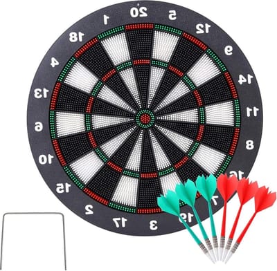 Safety Dart Board Set voor kinderen - 16.4 inch - Rubberen dartbord - 6 softtips - Geweldig spel voor gezinnen - Vrije tijd