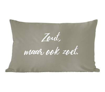 Sierkussens - Kussentjes Woonkamer - 60x40 cm - Spreuken - Zout, maar ook zoet - Quotes - Kruiden