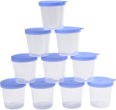 BukkitBow - Set van 10 Urinepotjes Steriel 40ml - Transparante Plas Containers - Anti Lek Herbruikbare Medische Bakjes