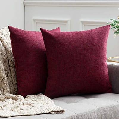 Set van 2 Decoratieve Kussenhoezen in Crimson - 50 x 50 cm