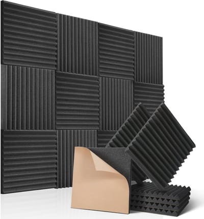 Zelfklevend Akoestisch Schuim voor Geluidsisolatie - 12 stuks - 30 x 30 x 2,5 cm