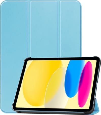 Hoesje Geschikt voor Apple iPad 10 (2022) - 10.9 inch - 10e Generatie - Dun & Stevig - Trifold Bookcase - Hard Cover - Hardcover Book Case - Tablet Hoes - Lichtblauw