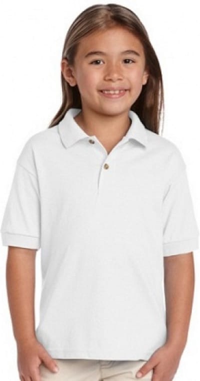 Gildan poloshirt - voor kinderen - wit - jongens en meisjes - katoen/polyester - 190 grams 146/152