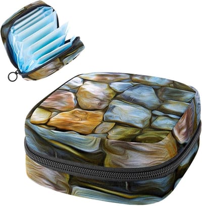 Maandverband Opbergtas - Periode Portemonnee - Hygiënisch Opbergen - Zacht en Duurzaam - 17x17x12 cm - Meerkleurig