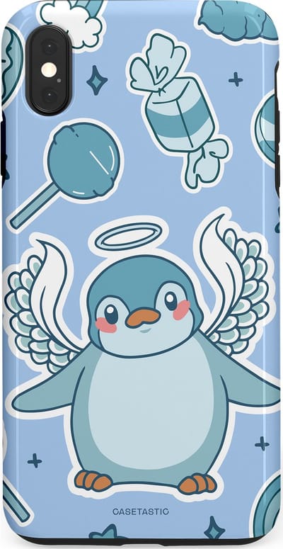Casetastic Hoesje Geschikt voor Apple iPhone Xs Max - Stijlvolle Beschermende Duo-layer Case - Pinguin vleugels