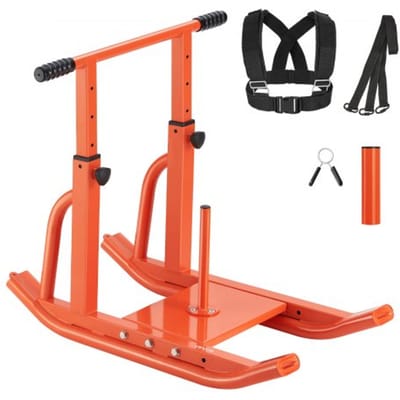 VEVOR Gewichtsslee Power Sled Krachttrainingslee met verstelbare handgreep om de snelheid te verbeteren bij atletische oefeningen, compatibel met 25/51 mm gewichtsschijven
