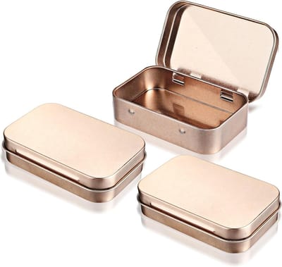 Kleine metalen opbergdozen set van 3, kleurrijke mini boxen met deksel voor snoep, sleutels en sieraden, 9,5 x 6 x 2,2 cm, ideaal voor georganiseerd bewaren