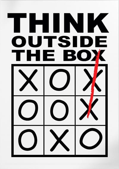 Think Outside The Box (Motivatie & Inspiratie) | Poster | A3: 30 x 40 cm