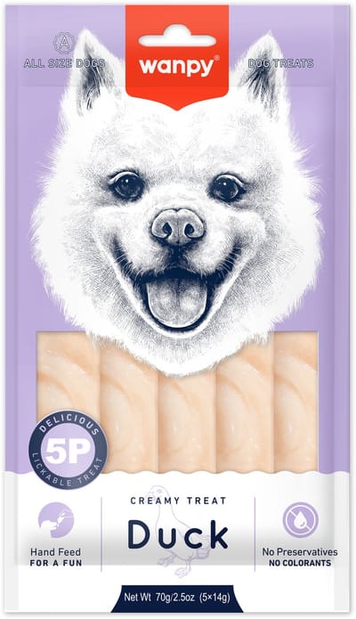 Wanpy - Likbare snack eend 15 sticks van 14g