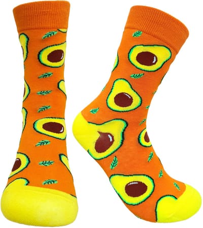 Tutti Footi - Avocado Sokken maat 36-41 - Sokken oranje/geel - Eten/Vrucht/Vrolijk