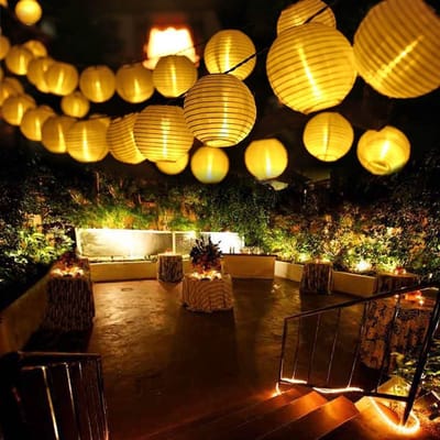 SnelShoppen - LED Lantaarn voor Buiten - 8 Meter 30 LED Lampen - 2 Modi - IP65 Waterdicht - Zonne-energie - Tuin, Trouwen, Feest, Decoratie - Warm Wit