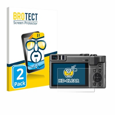 BROTECT - Screenprotector voor Panasonic Lumix DC-TZ90 / TZ96 / TZ99 - Folie Beschermfolie transparant 2 Stuks