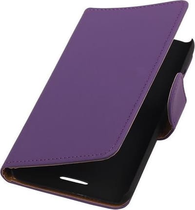 HTC One M8 - Effen Paars Booktype Wallet Hoesje