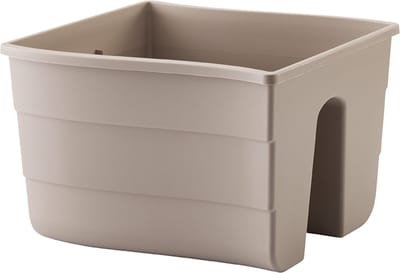 ‎Form-Plastic - Bloembak - Plantenbak - Wave 29.5x28.5x20cm kunststof/ Beige - Om te monteren op de rand van het balkon‎