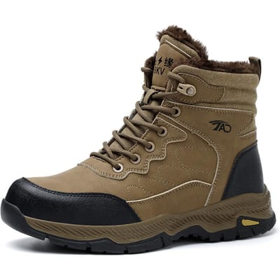 Chaussures d'assurance de travail pour hommes, anti-écrasement, anti-perforation, imperméables et antidérapantes, chaussures légères en coton velours, chaussures de travail de sécurité 46 black