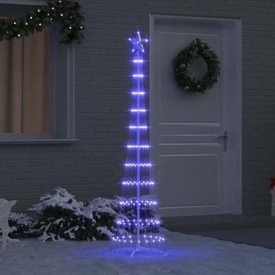 vidaXL LED Kerstboom Blauw 51 x 51 x 190 cm Metaal