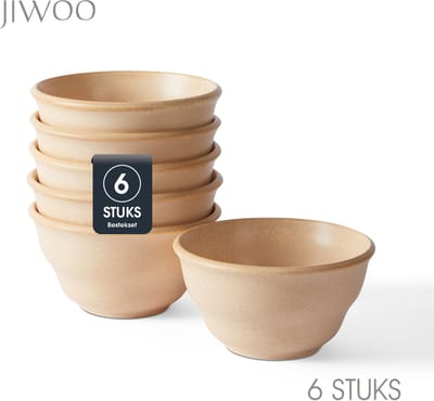 Set van 6 Kommen (Ø11,7cm / 380ml) Ontbijtkommen, Mueslikom, Soepkom, serviesset 6 persoons, Geschikt voor Restaurants, Horeca, Familiefeesten, Feest, Banketten en Picknicks, Magnetron-vaatwasserbestendig, Porselein