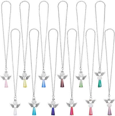 MTTProducts - Engelenhangertjes - 12PCS Auto Charm - Perfect voor Achteruitkijkspiegel - 12 Kleuren - Elegante Auto Decoraties - Geschikt voor Vrouwen ...